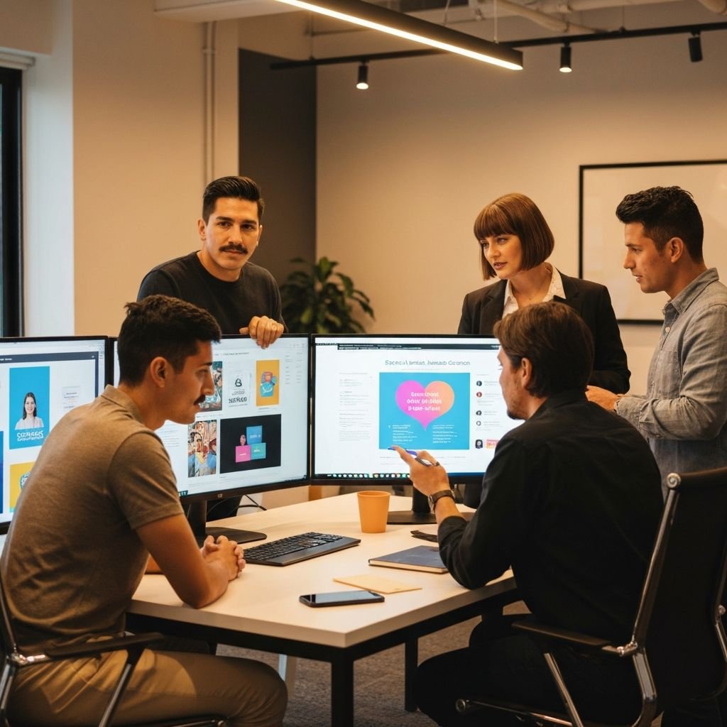 Creative team brainstorming Meta ad concepts